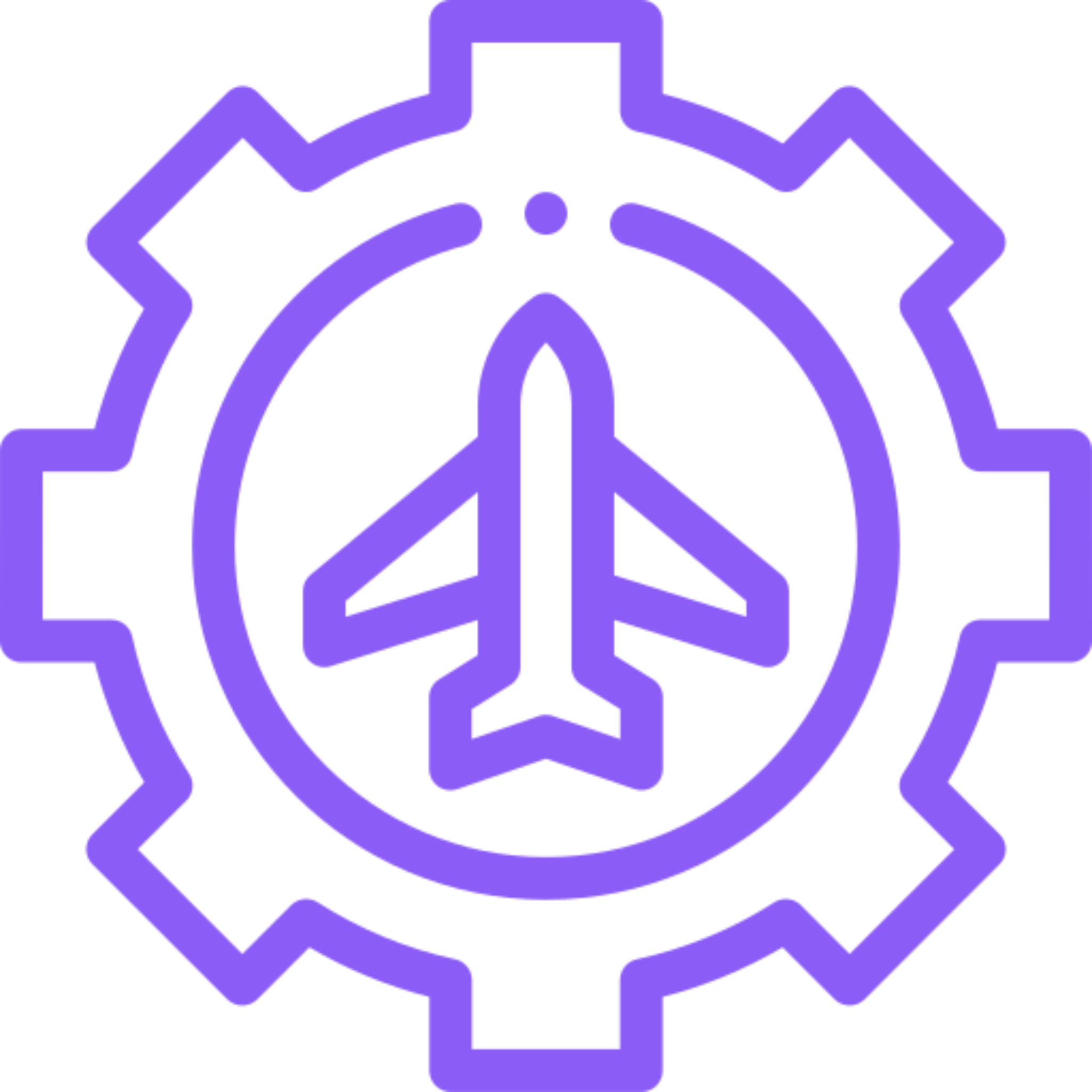 Aircraft and gear symbol, purple design