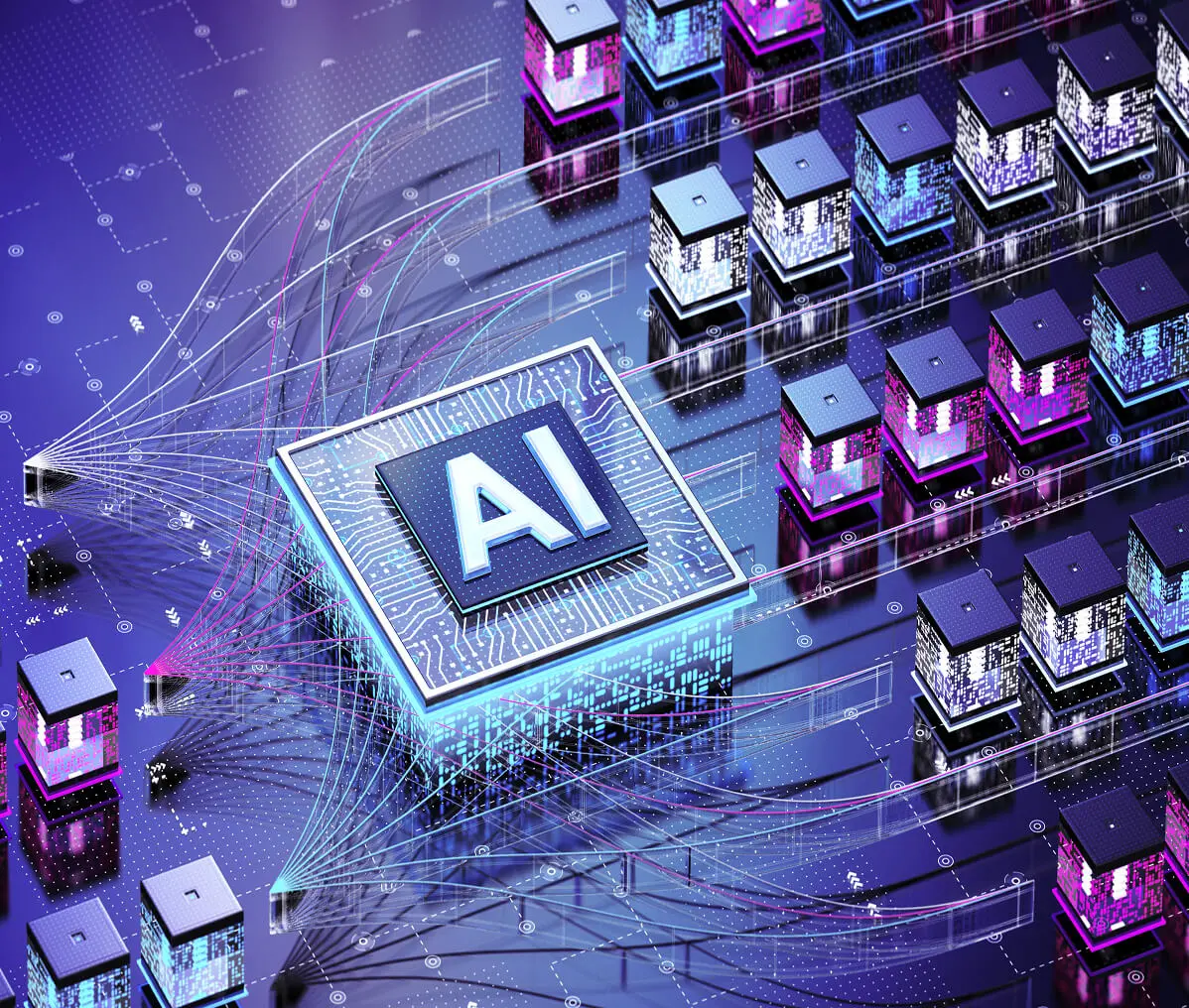 AI chip with digital connections